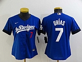 Women Dodgers 7 Julio Urias Royal 2021 City Connect Cool Base Jersey,baseball caps,new era cap wholesale,wholesale hats